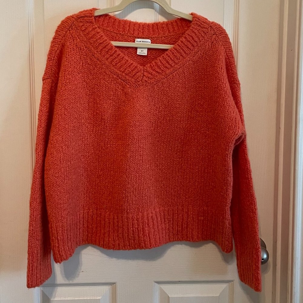 Club Monaco Orange Sweater Cozy Oversized